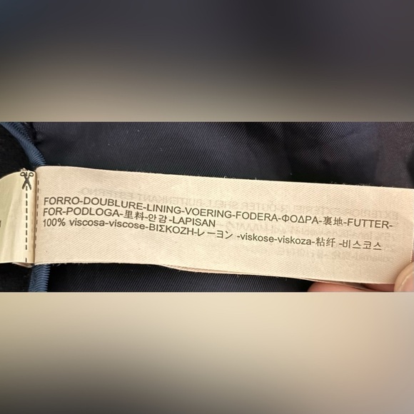 Massimo Dutti Womens Navy Wool Blend Sz 8 Coat 6403 Pockets Hidden Closure - Picture 9 of 11